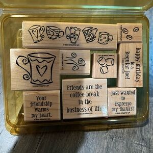 Stampin up Espress Yourself 9 piece wooden stamp set 2002